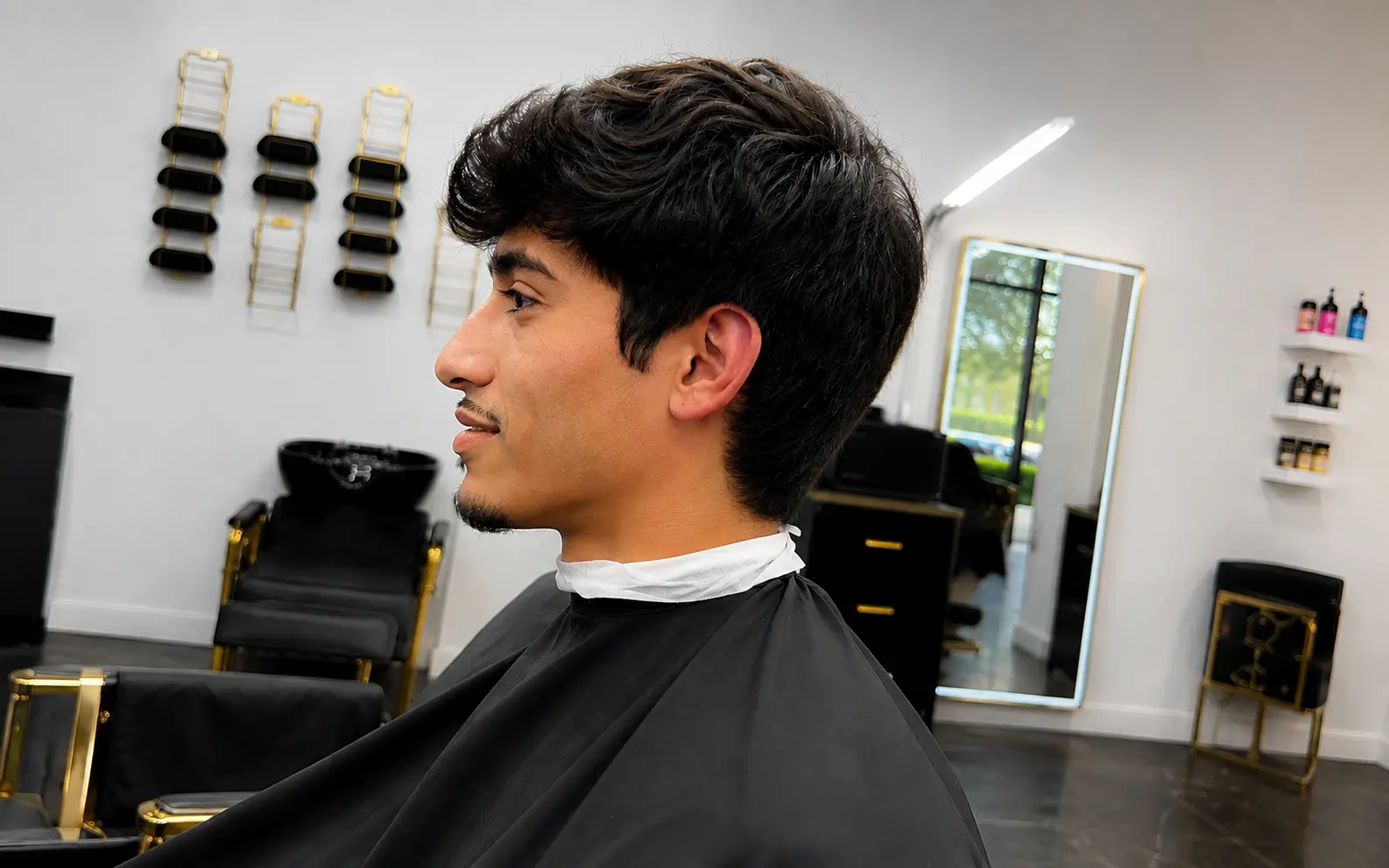 Client hair before a cut at S Blends Barbershop