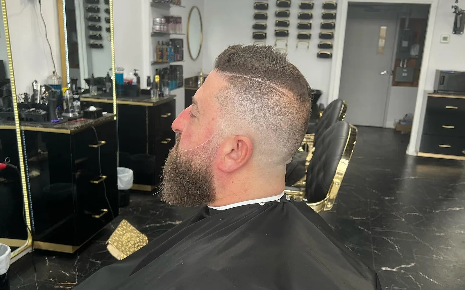 Finished fade haircut side profile