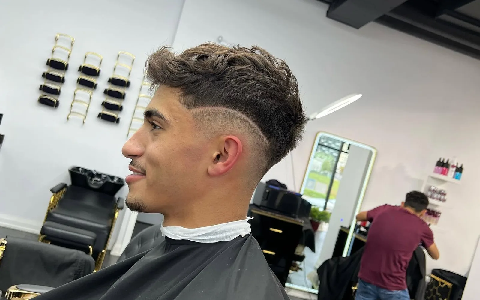Finished men's haircut styled at the barbershop